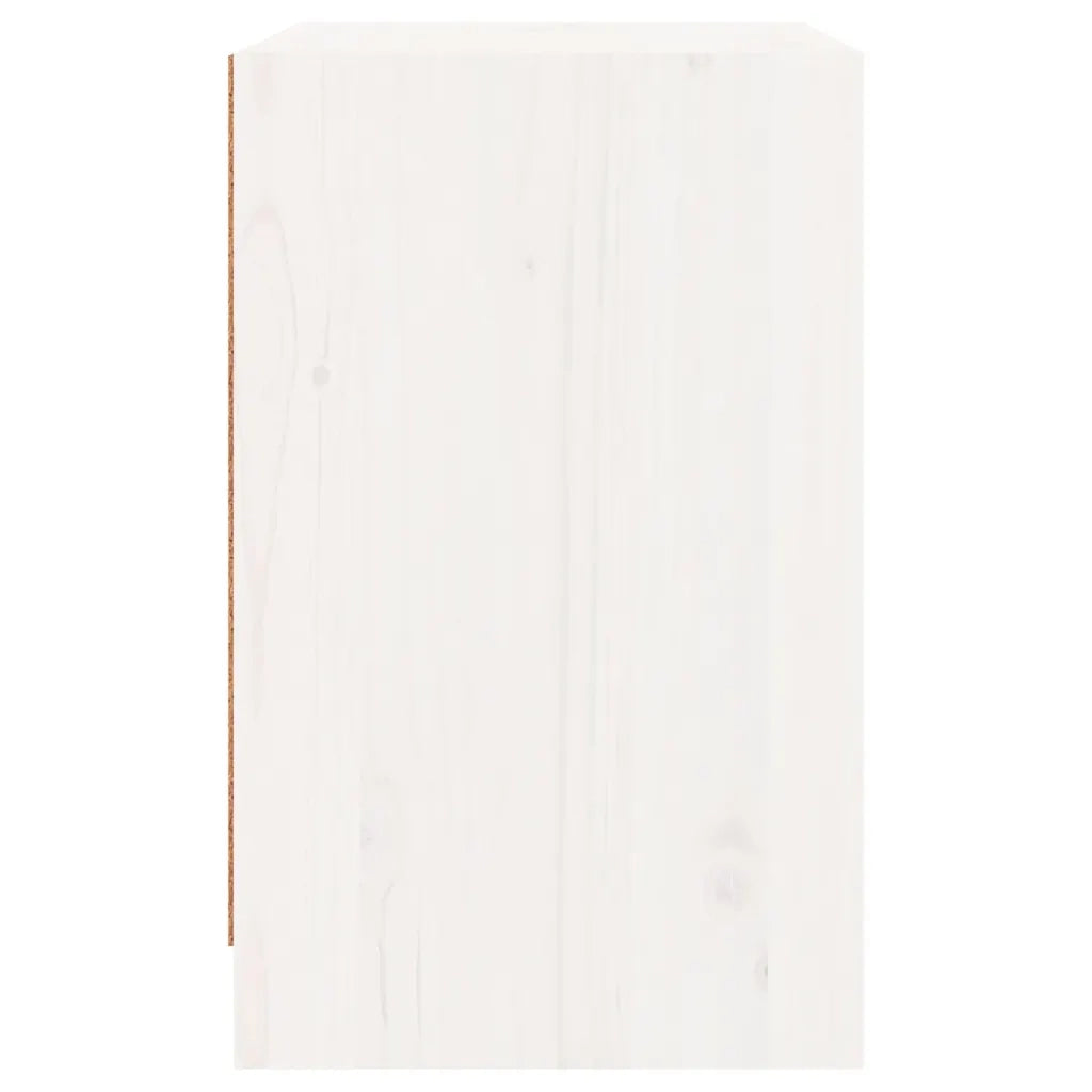 Comodini 2 pz-Set di 2 Tavolino da notte Bianchi 40x31x50 cm in Legno Massello di Pino