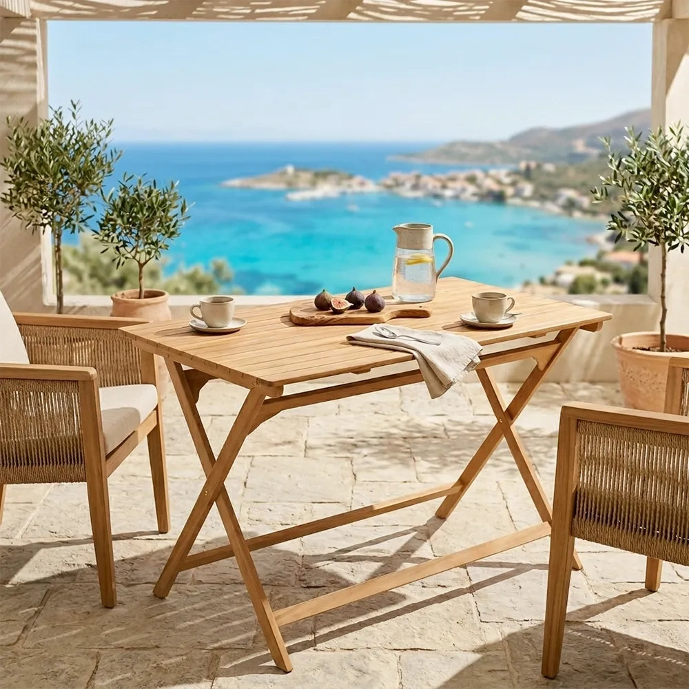 Tavolo Pieghevole da Giardino in Legno Teak – Banchetto