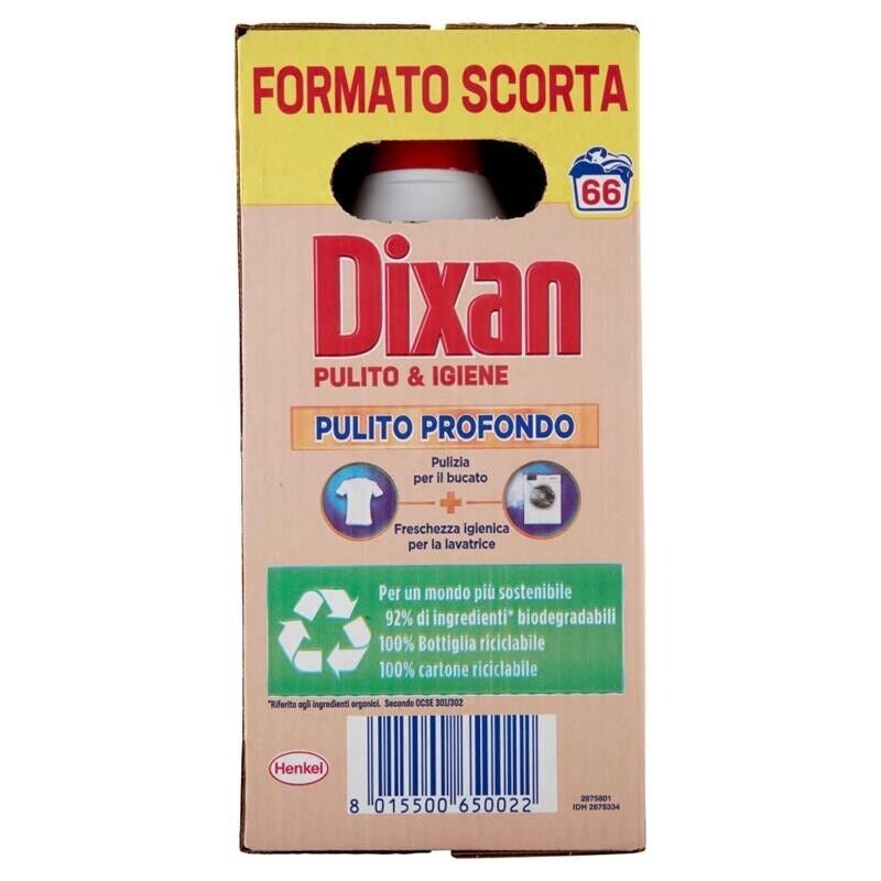 DIXAN DETERSIVO LIQUIDO IN FORMATO DA 3X19 LAVAGGI IGIENE E PULITO