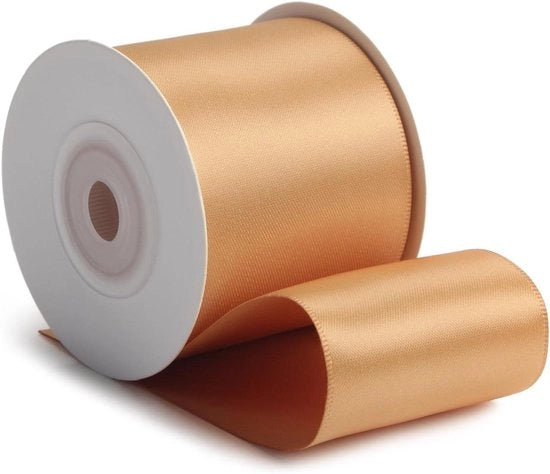 Cadeaulint decorativo a doppia faccia in seta - 50mm x 9m - 690 oud goud - Confezione festiva