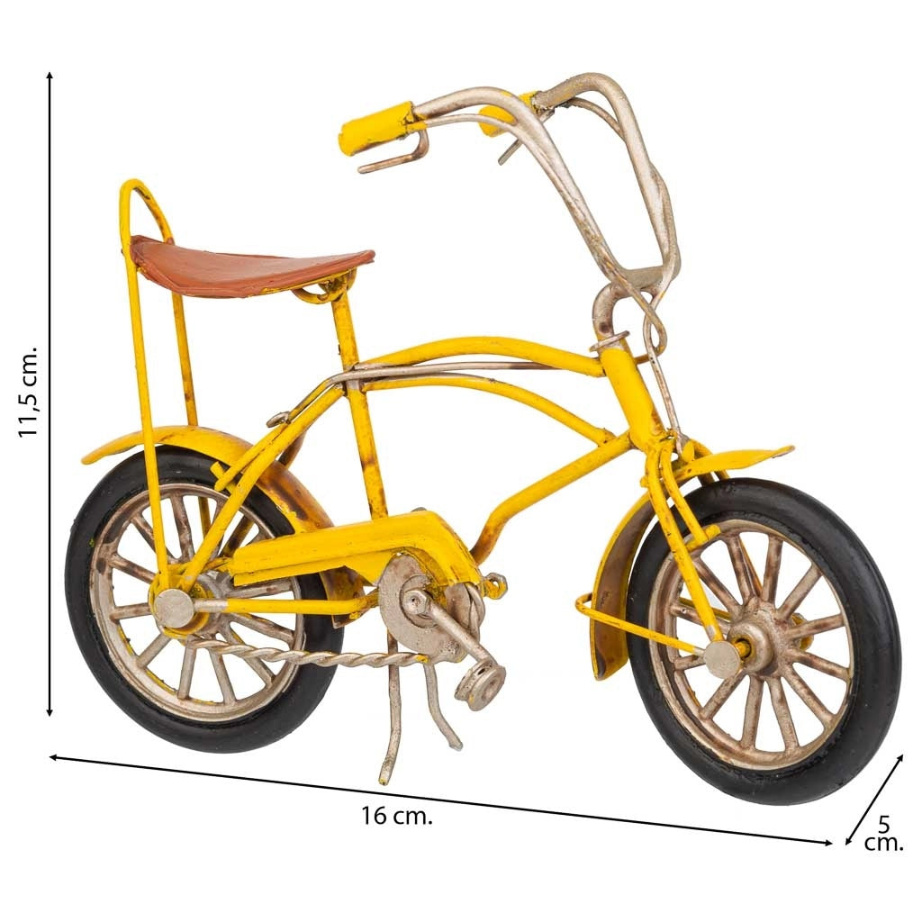 Bicicletta in metallo gialla 16x5x11,5h