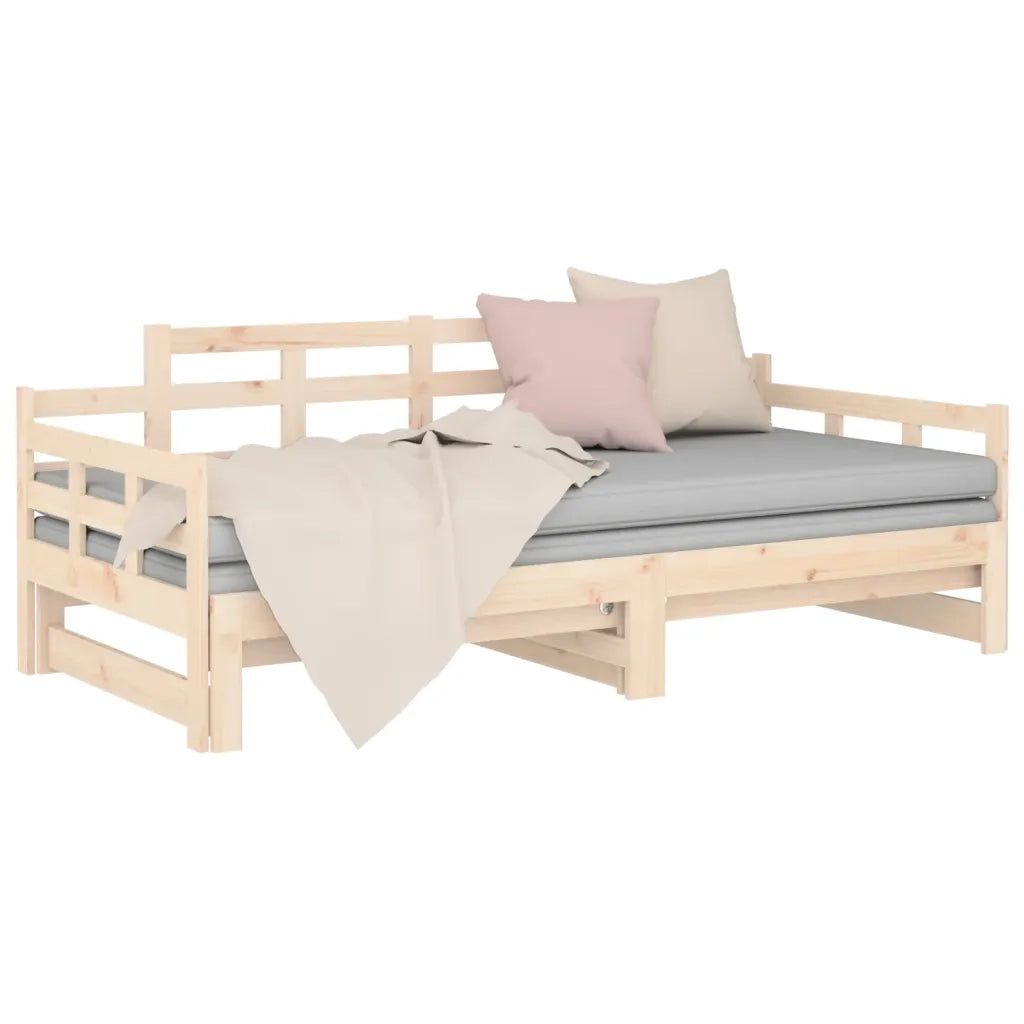 Dormeuse Estraibile in Legno Massello di Pino 2x(80x200) cm 820347