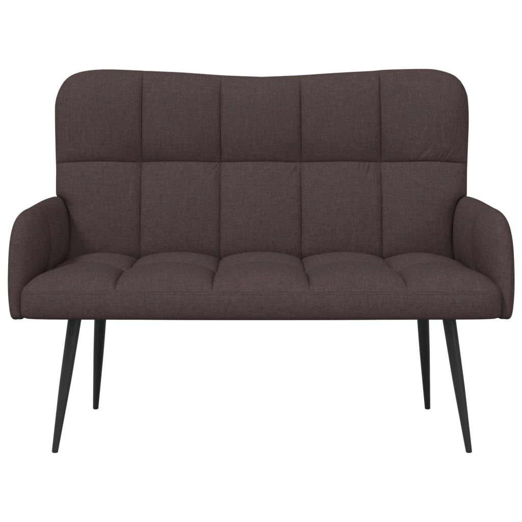 Sofa a Due Posti Marrone Scuro 115 x 61 x 87 cm Tessuto