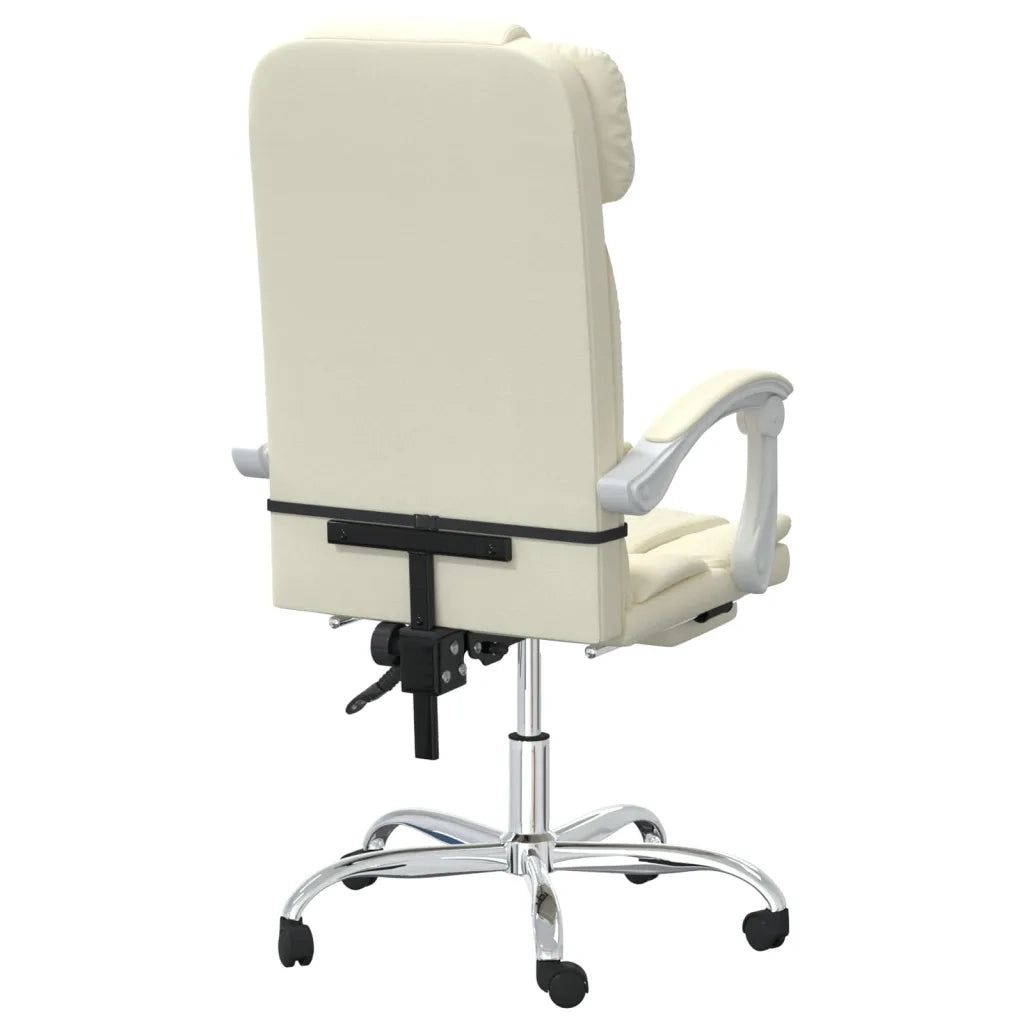 Poltrona da Ufficio Reclinabile Crema in Similpelle 349736