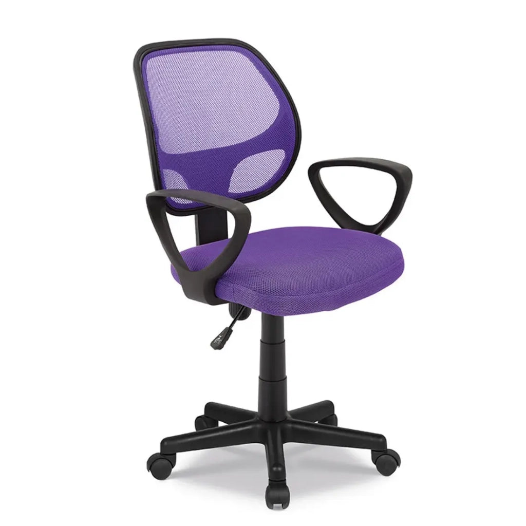 Sedia da ufficio IPOLIST – Tessuto a rete viola – Altezza regolabile 86-98 cm – Stile moderno ed ergonomico