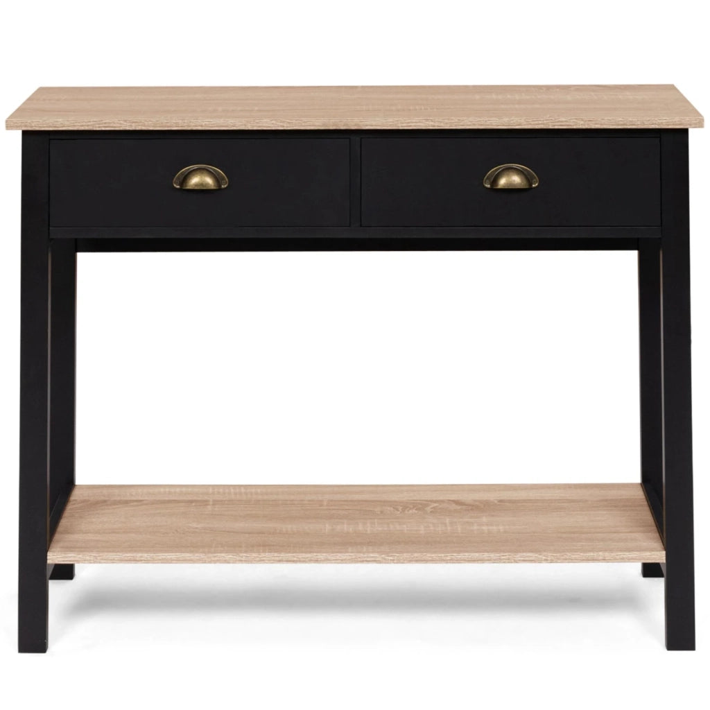 IDMarket - Console a 2 cassetti campagna ISIS 1 ripiano legno e nero