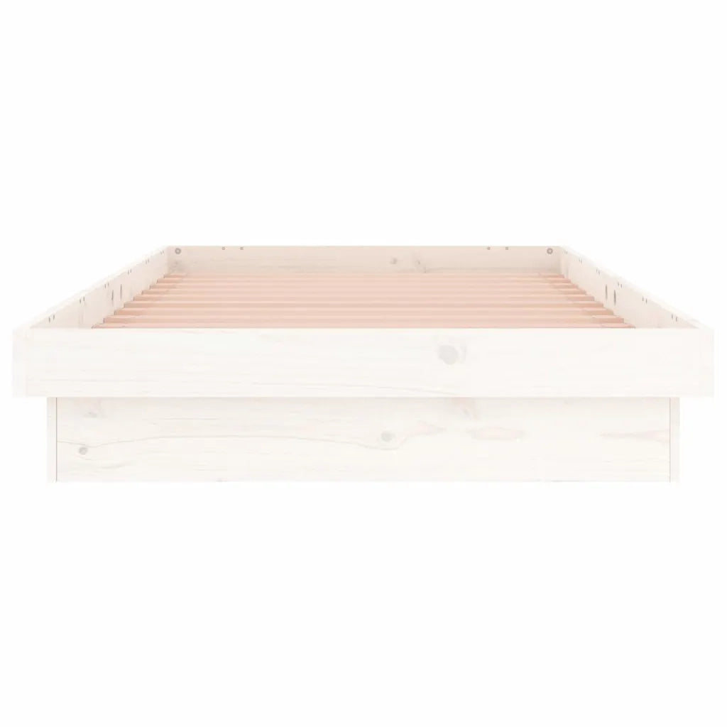Giroletto LED-Struttura Letto con LED Bianco 75x190 cm Small Single Legno Massello 267769