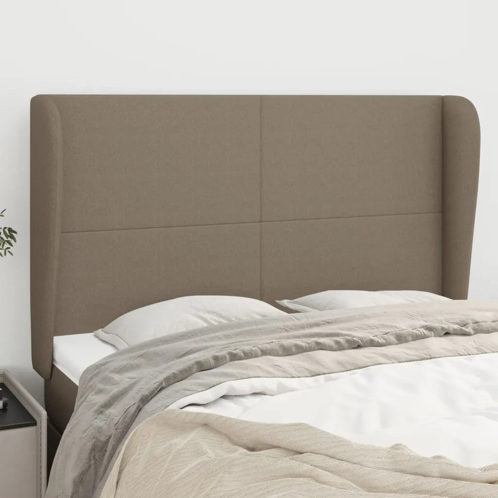 Testiera | Testata ad Orecchio Tortora 147 x 23 x 118/128 cm in Tessuto