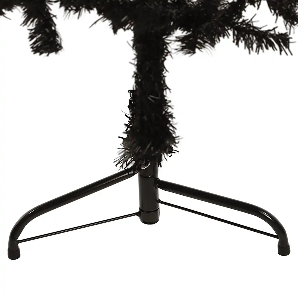 Albero Natale Artificiale Sottile a MetÃ  e Supporto Nero 150 cm