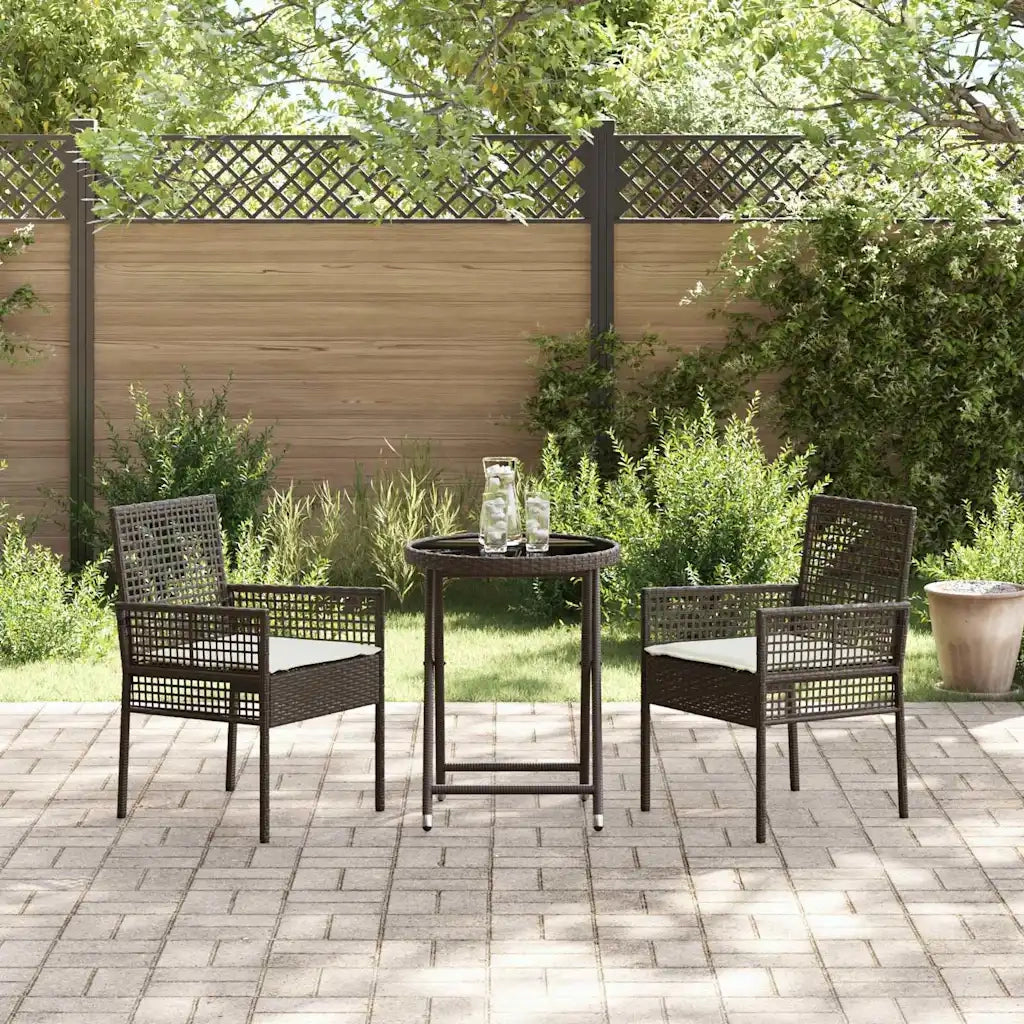 Set Bistro da Giardino 3 pcs Marrone polyrattan 3334963