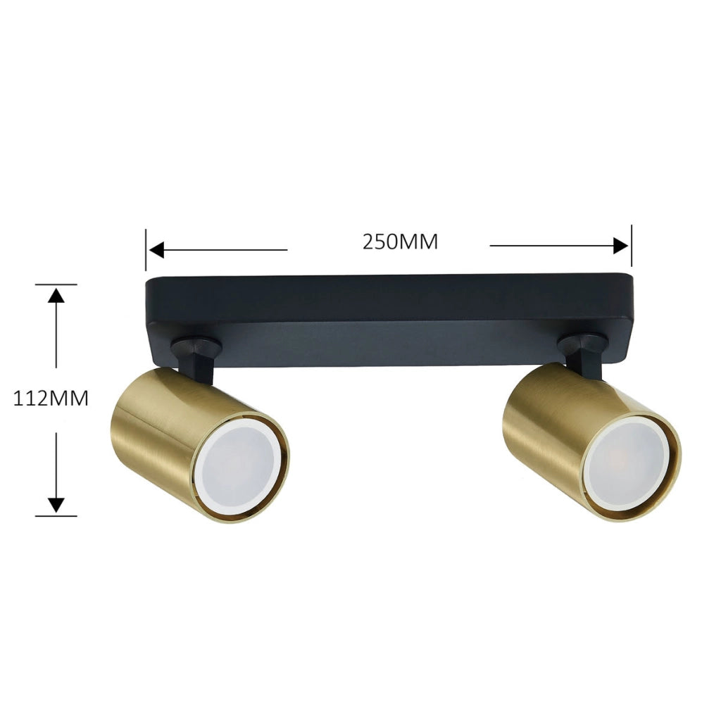 Faretto Snow barra 2xGU10 oro/nero Light Prestige LP-731/2W