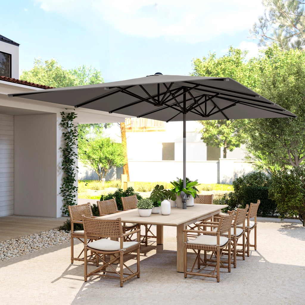 Ombrellone Doppio da Giardino ¨C Zephmum ¨C Grigio 450x260 cm