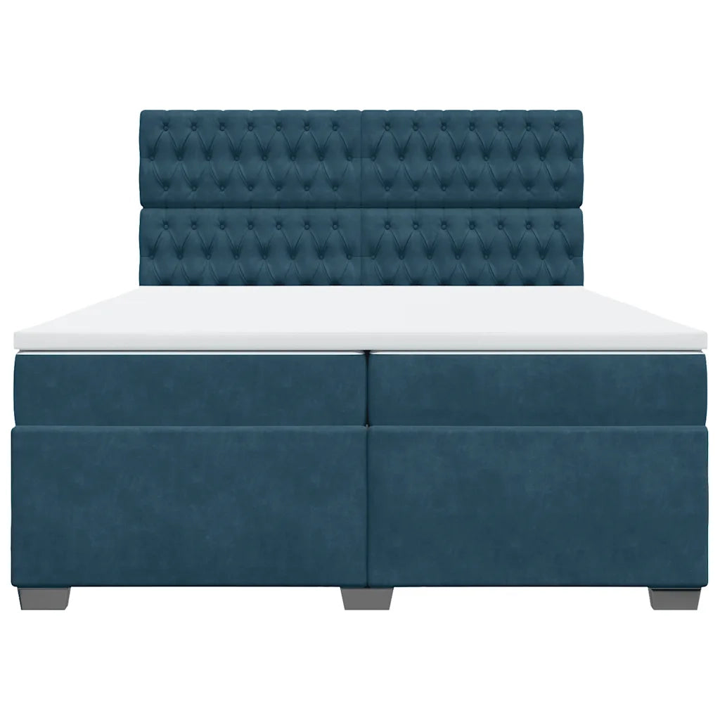 Giroletto a Molle con Materasso Blu 200x200 cm in Velluto 3293312
