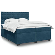 Giroletto a Molle con Materasso Blu 200x200 cm in Velluto 3291018