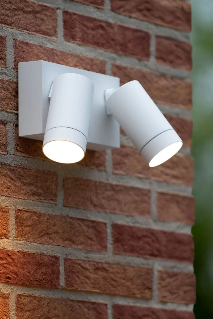 Applique esterna Lucide Taylor bianca GU10 2 luci IP44