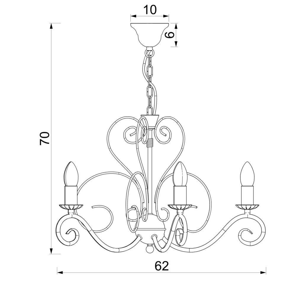 Lampadario Mauro 5 luci beige metallo E14 Luminex