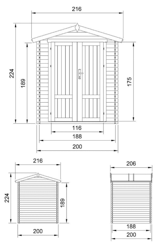 Casetta da Giardino in Legno 3,53 m² TIMBELA M343F1+M343G