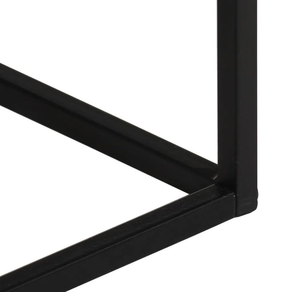 Tavolo Consolle 110x30x75cm Legno Massello Mango Grezzo e Ferro