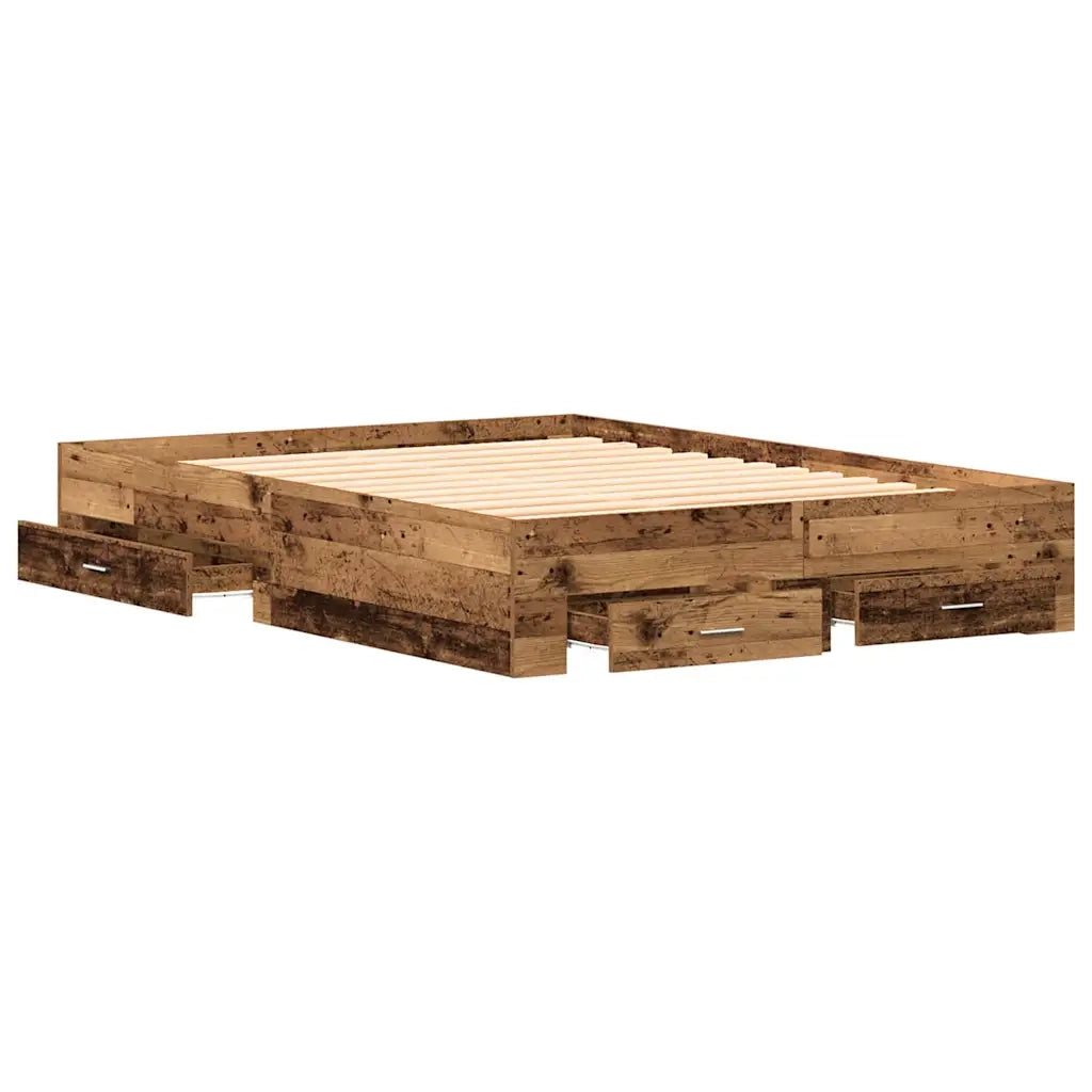 Struttura del letto con cassetto Legno vecchio 140 x 190 cm 3333972
