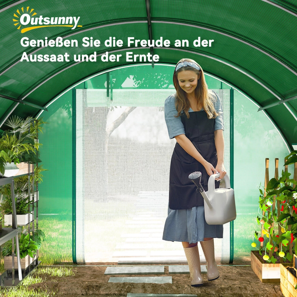 SERRA TUNNEL 4 x 3 x 2 m in plastica verde con rete ombreggiante