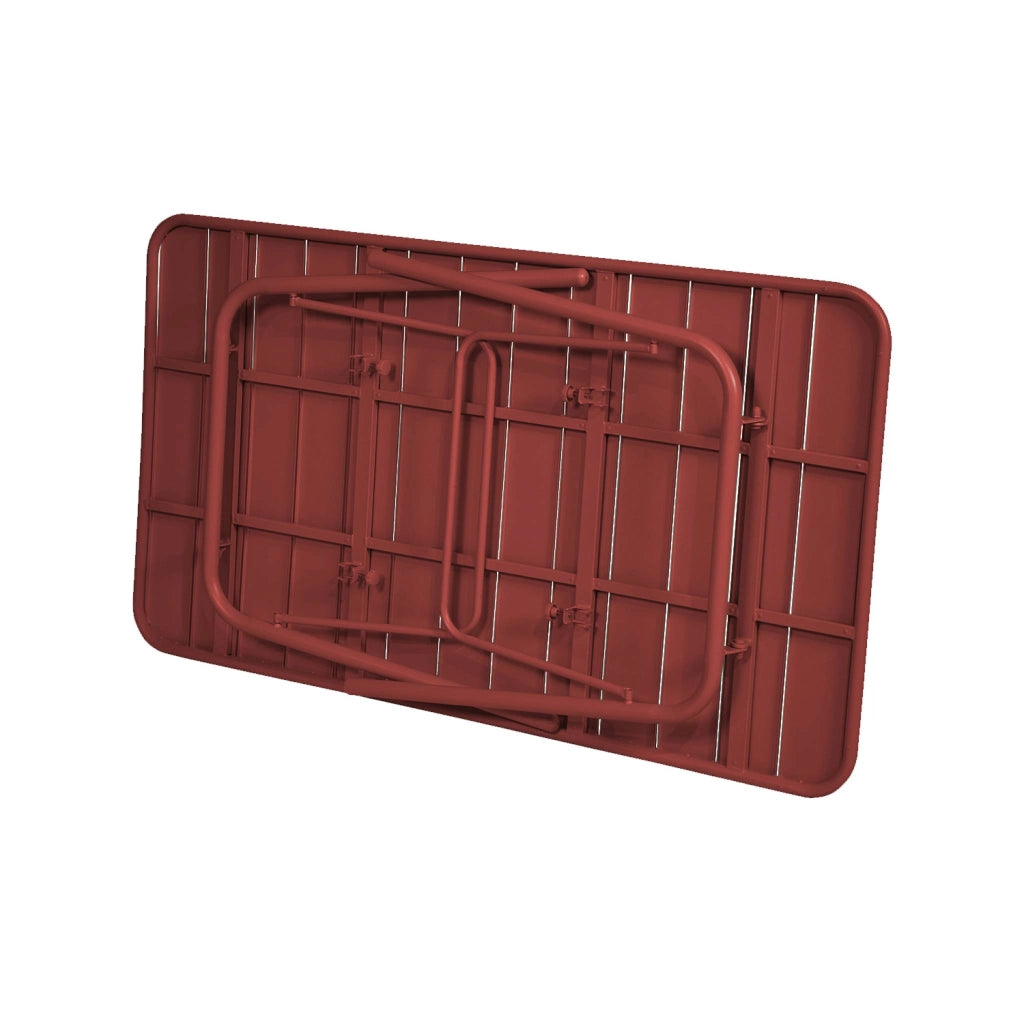 Tavolo da giardino pieghevole in metallo 6 posti, 140cm, terra di