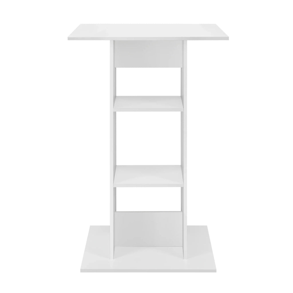 Tavolo da bar bistrot con 3 ripiani portaoggetti 110 cm bianco 03_0006193