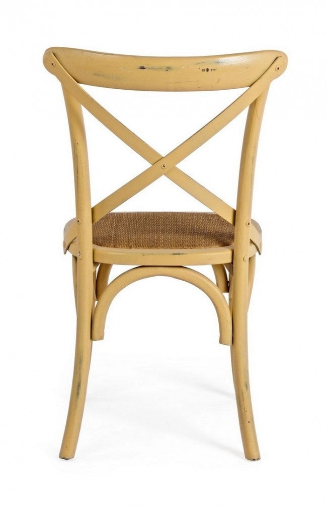 Sedia Cross Ocra in Legno