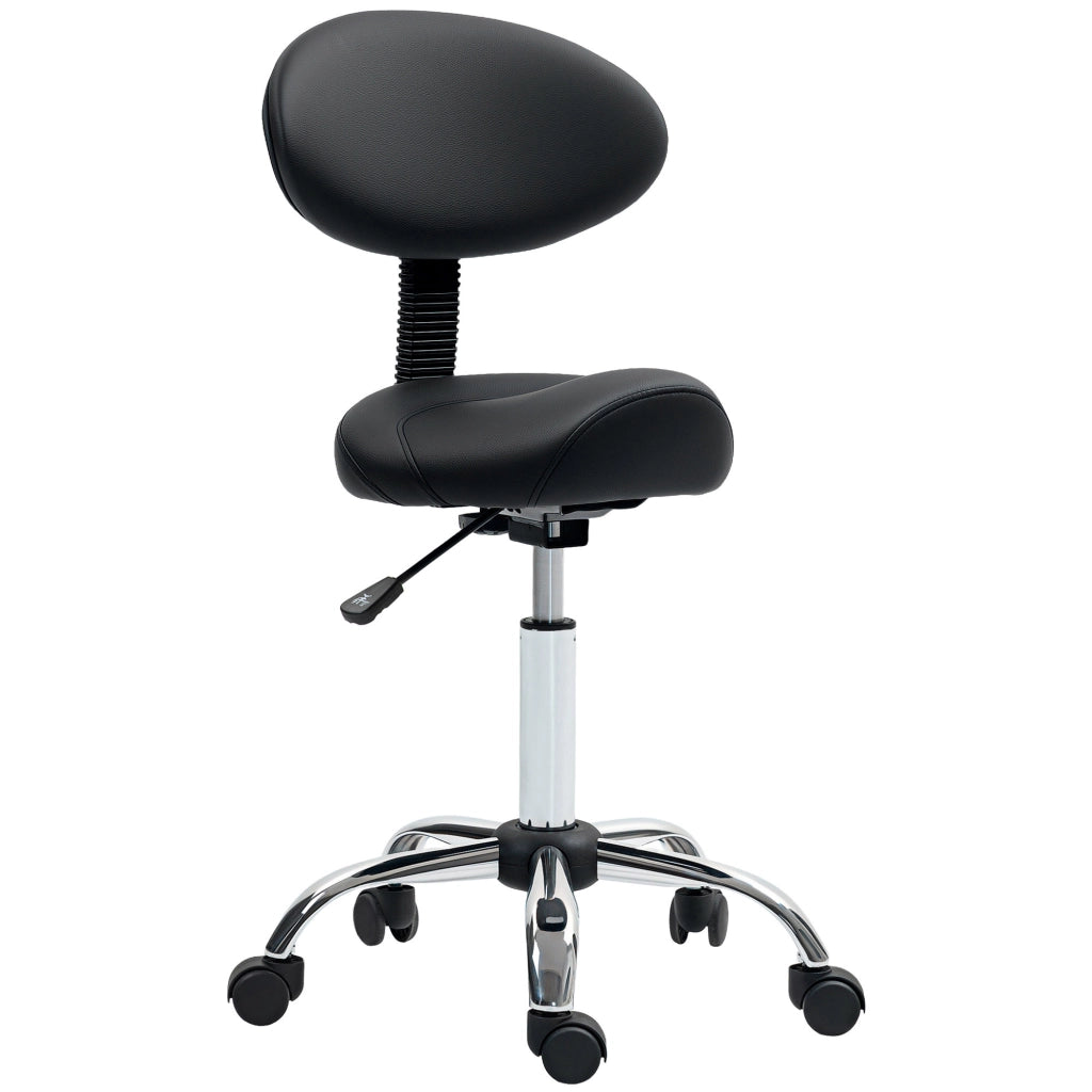 Sedia da Ufficio Girevole con Schienale e Ruote ¨C Zephmum ¨C Nero 50x50x83-98cm