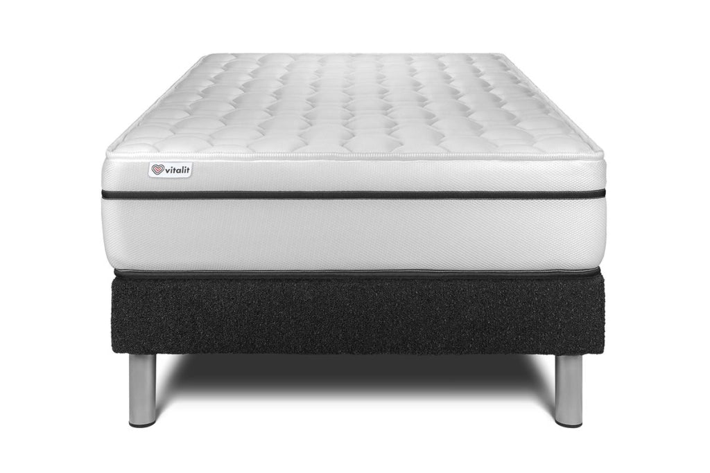 Letto con materasso VITAL SPA120 x 190 cm Rete Kit Nero