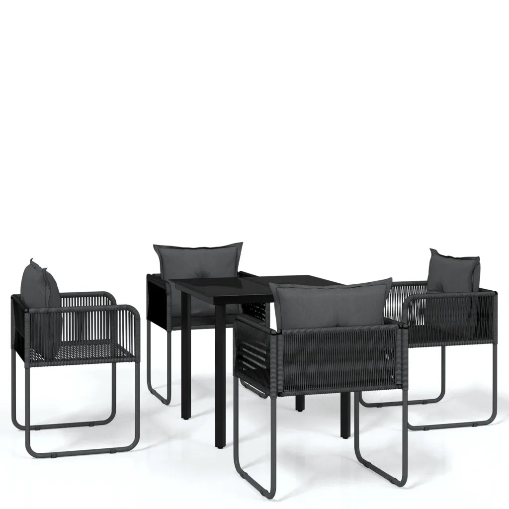 Set da Pranzo da Giardino 5 pz Nero cod mxl 39861