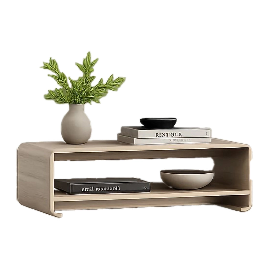 Kasamome, Tavolino da Salotto Angoli Arrotondati, 120x60x40h cm Marrone Rovere