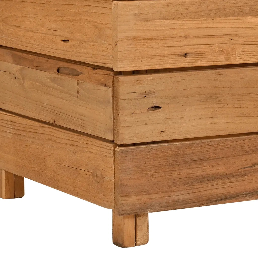 Letto Rialzato 50x40x55 cm Legno di Teak di Recupero e Acciaio 47424