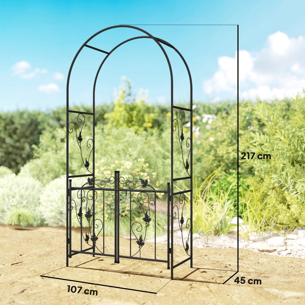 Arco per Rose in Acciaio ¨C zephmum ¨C Nero 107x45x217 cm