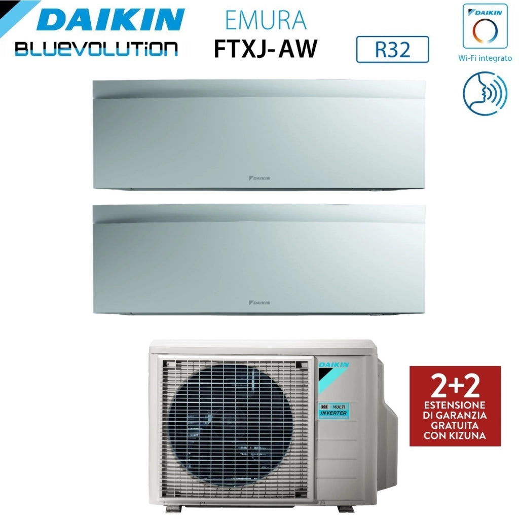 Condizionatore Dual Split Daikin Emura White III 7+12 con 2MXM40A R-32 Wi-Fi Integrato Bianco Opaco Garanzia Italiana