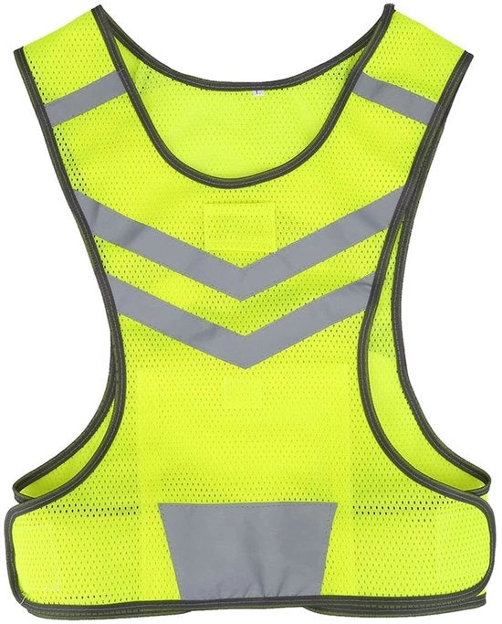 Vestone di sicurezza riflettente - Alta visibilità - Regolabile - Esterno - Attività sportive - Tessuto mesh respirante - Vestone riflettente