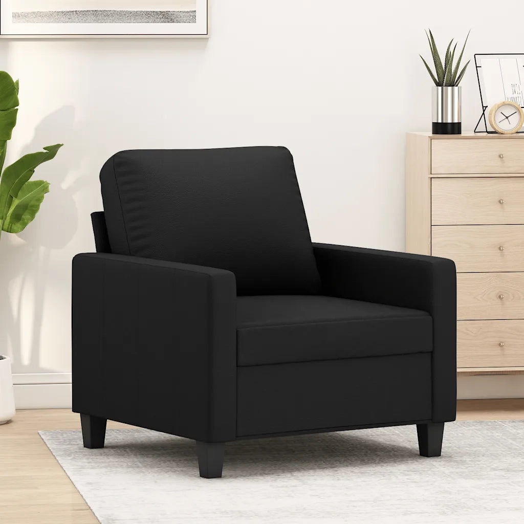 Poltrona | Sedia Relax Nera 60 cm in Similpelle