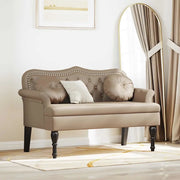 Panca Chesterfield con cuscino Cappuccino 120,5 x 65 x 75 cm 42019283