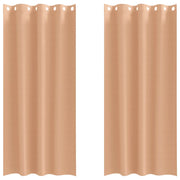 Tende Oscuranti | Tende Blackout con Anelli 2 pz Marrone Chiaro 225 x 140 cm