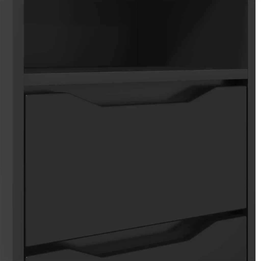 Comodino | Armadio da Notte | Mobiletto da notte con cassetto Nero 40 x 30 x 467 cm Legno multistrato