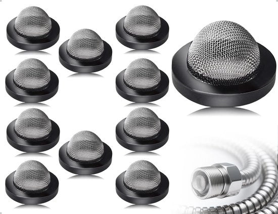Set di Filtri per Rubinetto da 10 - Filtro Antiscivolo - Acciaio Inossidabile - Duraturo - Filtraggio Efficiente - Per Tubo di Giardino e Doccia - Filtri per Rubinetto
