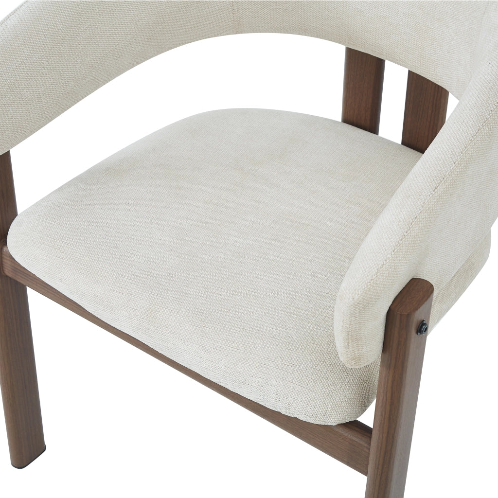 SEDIA da pranzo Set da 2 pezzi con braccioli 73,2x69,01x42,49 cm beige/walnut