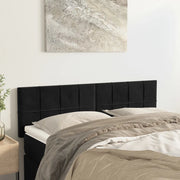 Testiera Nera 144x5x78/88 cm in Velluto 346056