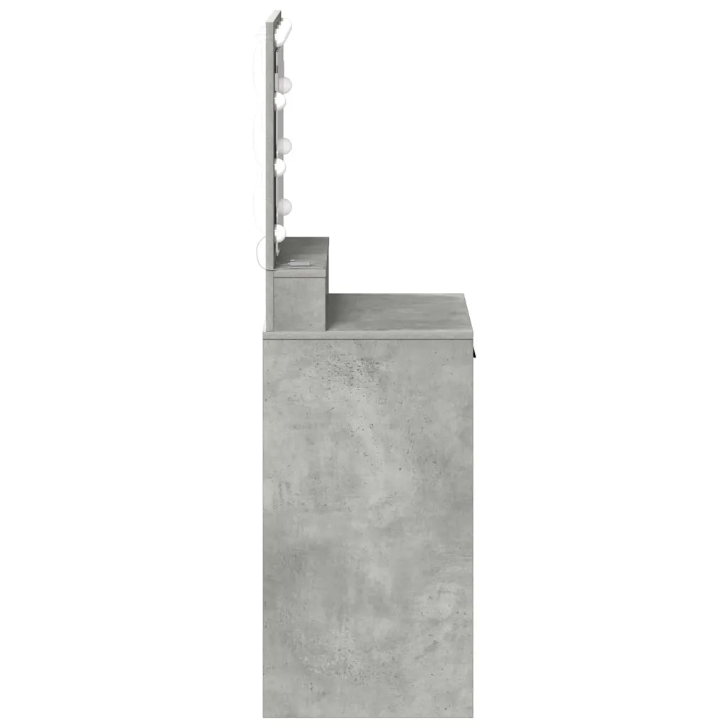 Tavolo da Trucco con cassetto Grigio cemento 50 x 41 x 135 cm 865094