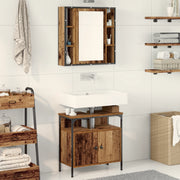 Set di Mobili da Bagno 2 Pezzi in Legno Vecchio in Legno Ingegnerizzato