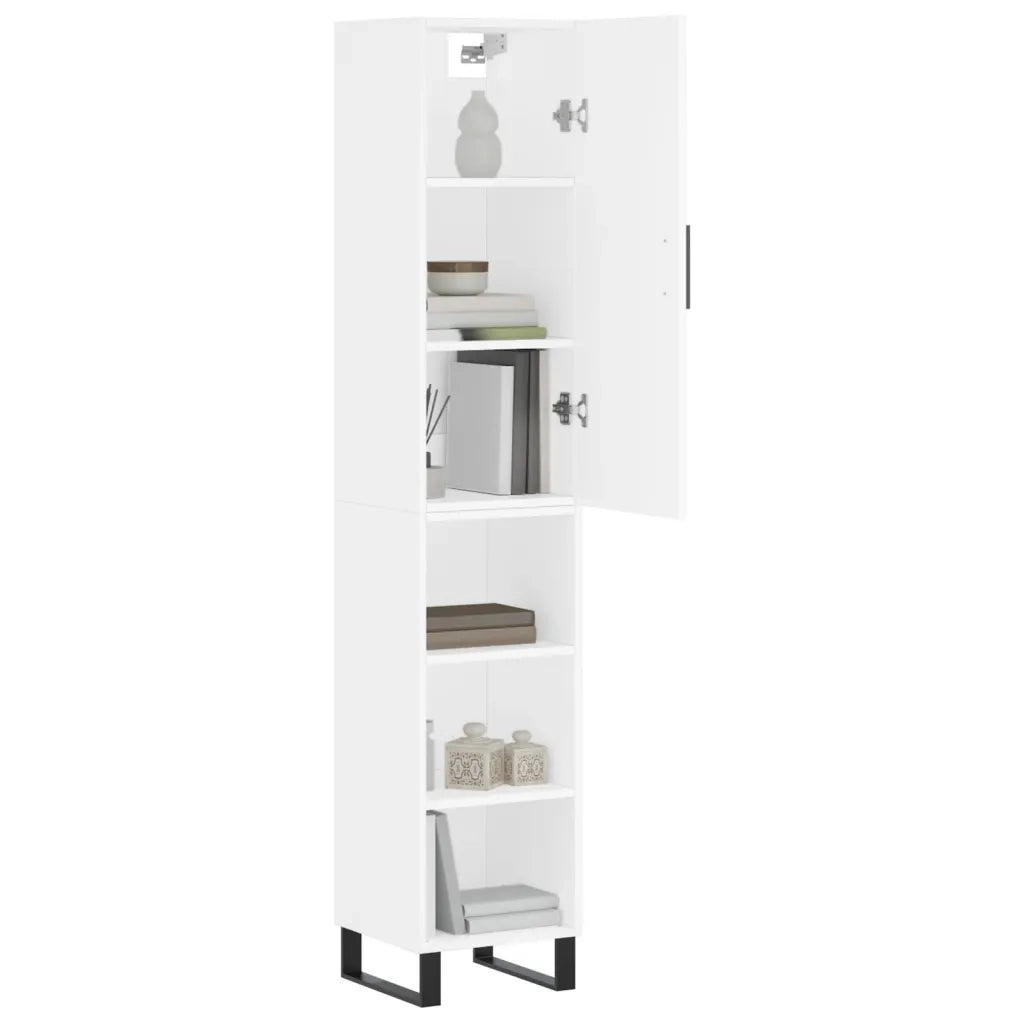 Credenza | Madia | Buffet da pranzo | Armadio da pranzo Bianca 34,5x34x180 cm in Legno Multistrato