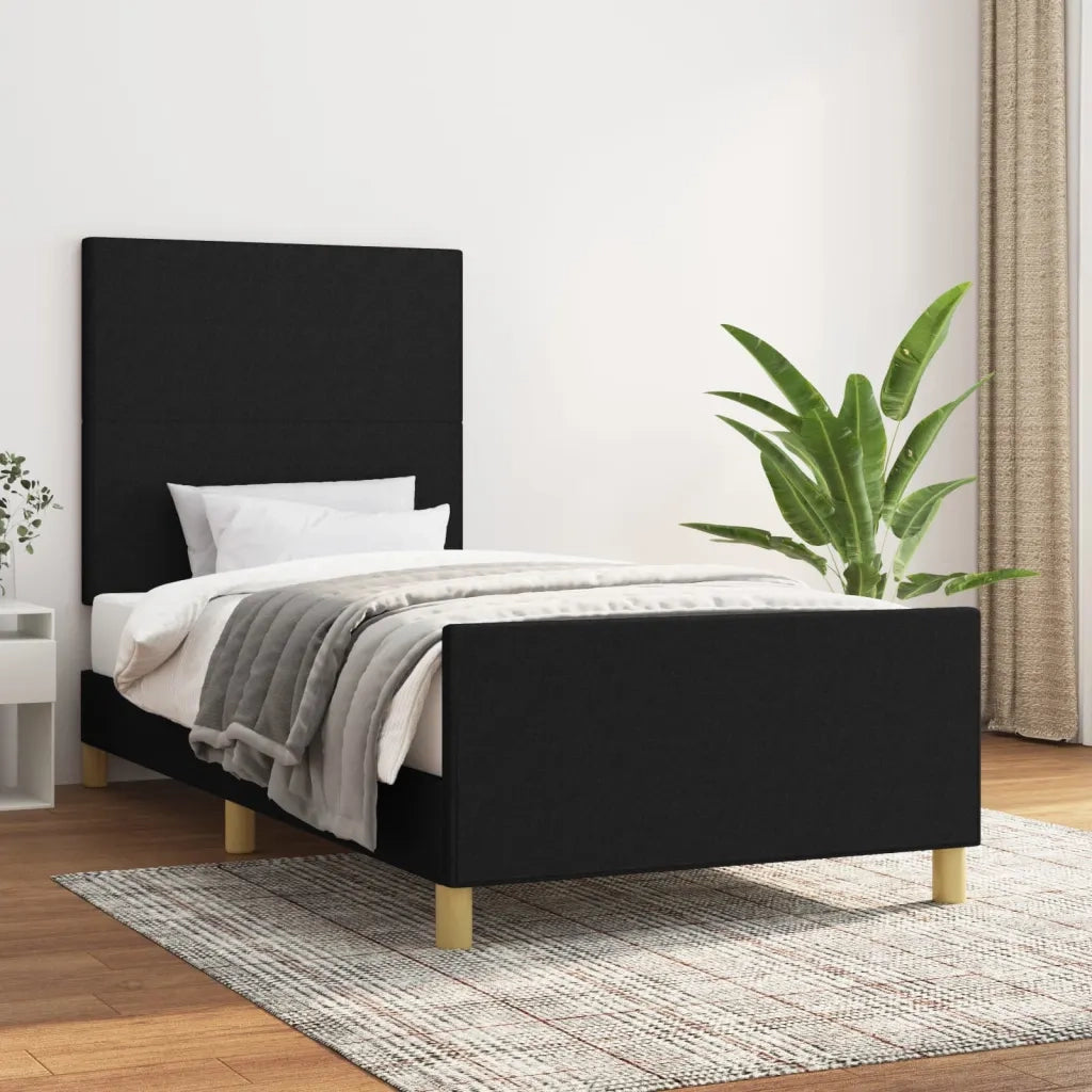 Giroletto senza Materasso Nero 100x200 cm in Tessuto