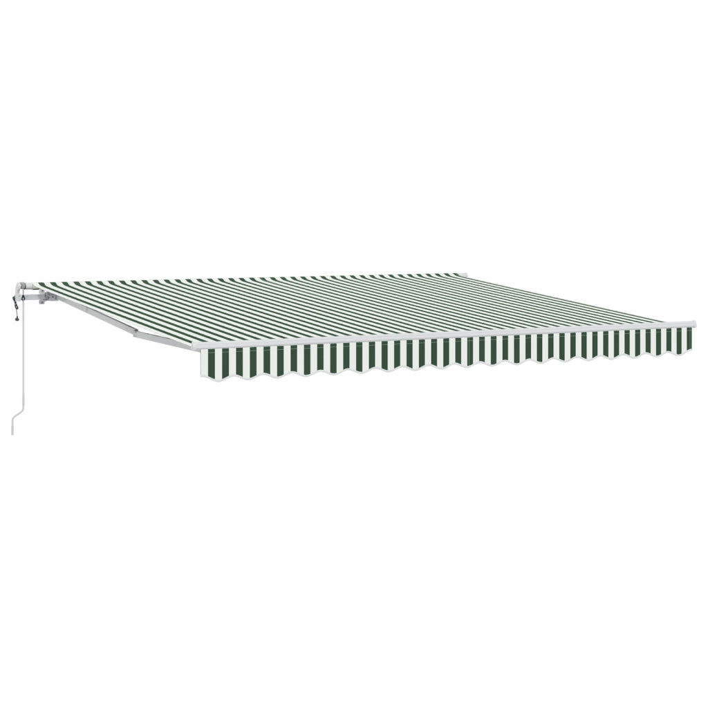 Tenda Retrattile Automatica  Verde e Bianca 400x300 cm