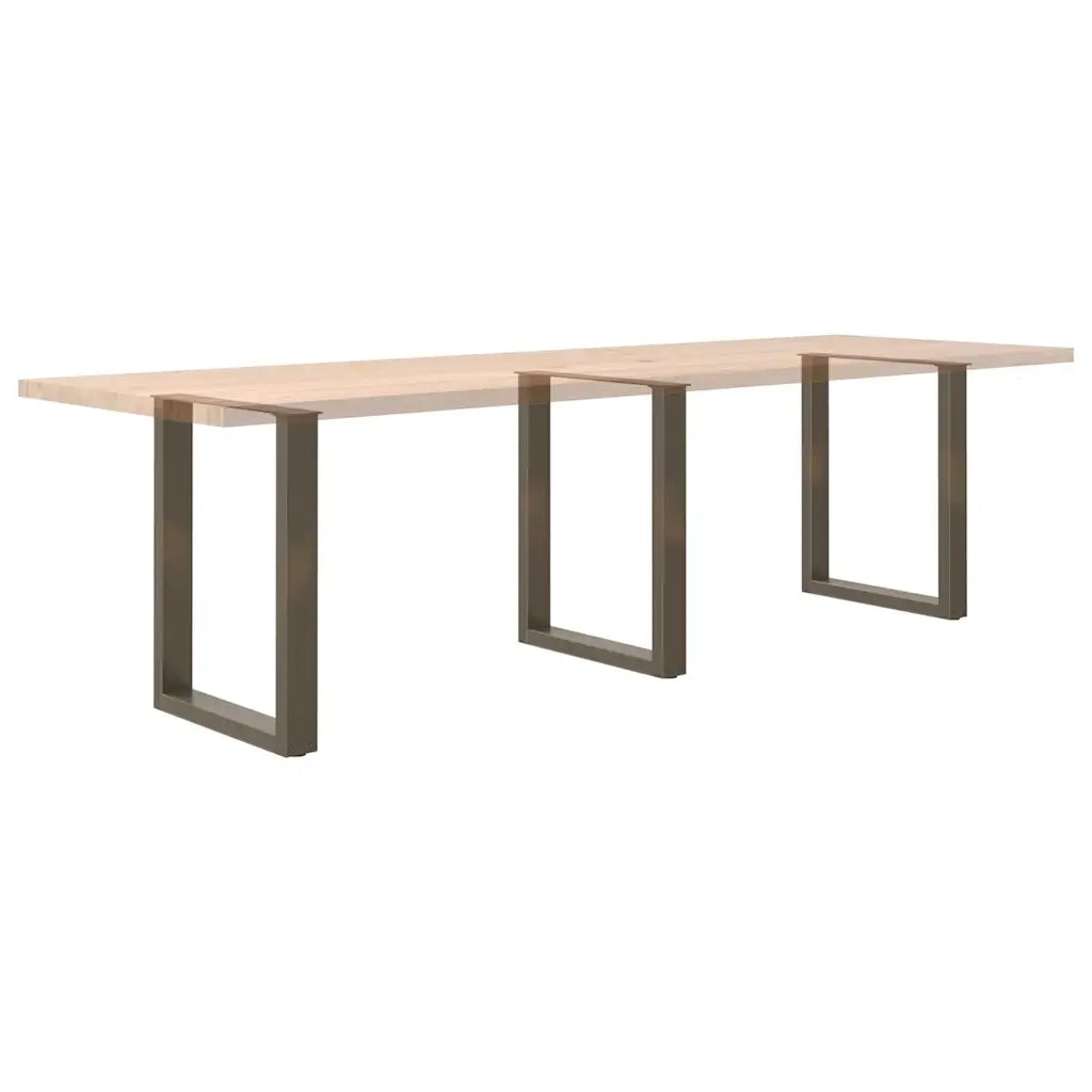 Gambe per tavolo da pranzo a forma di U 3 pz in acciaio naturale 70x(72-73) cm