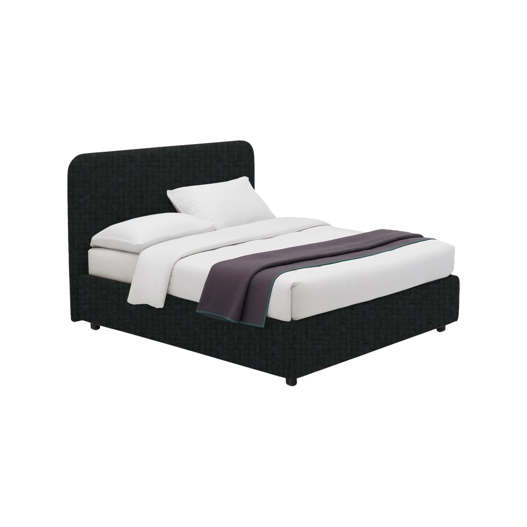 Bury, Letto Matrimoniale Sfoderabile Made in Italy, Grigio Scuro