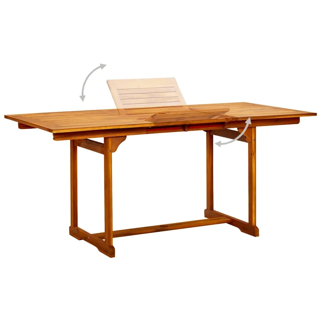 Set Mobili da Pranzo per Giardino 7 pz Legno Massello di Acacia 120-170 cm 3079646